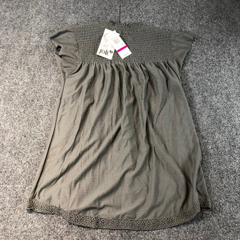 Jolt Women's XS Smocked Bodice Knit Dress Spice Gray Casual‎ Everyday